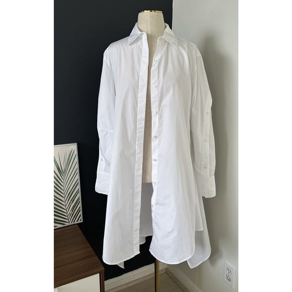 Derek Lam 10 Crosby Charlotte Cotton Waist-Tie Shirt Dress Unique Sleeve - Picture 11 of 16